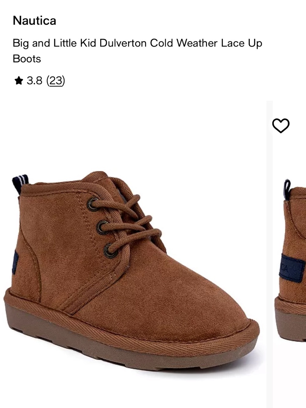 Nautica Kids Brown Lace-Up Cold Weather Boots